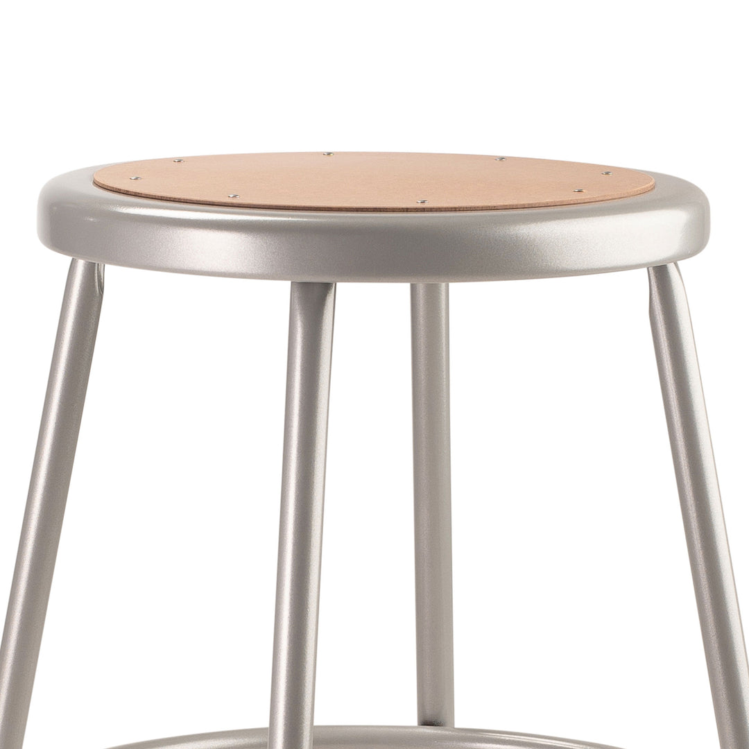 National Public Seating 18" Adjustable Height Steel Stool, Grey (Open Box) - VMInnovations