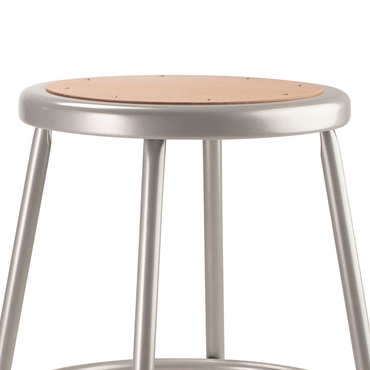 National Public Seating 18" Adjustable Height Steel Stool, Grey (Open Box) - VMInnovations