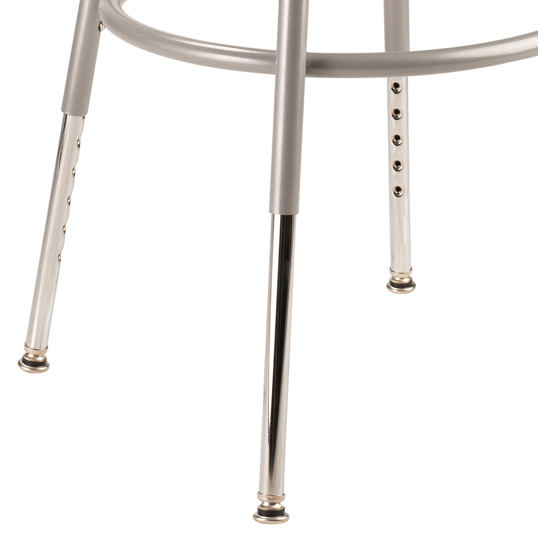 National Public Seating 6200 Series 18 Inch Adjustable Height Steel Stool, Grey - VMInnovations