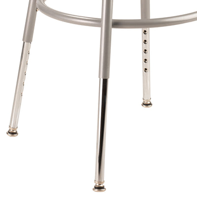 National Public Seating 18" Adjustable Height Steel Stool, Grey (Open Box) - VMInnovations