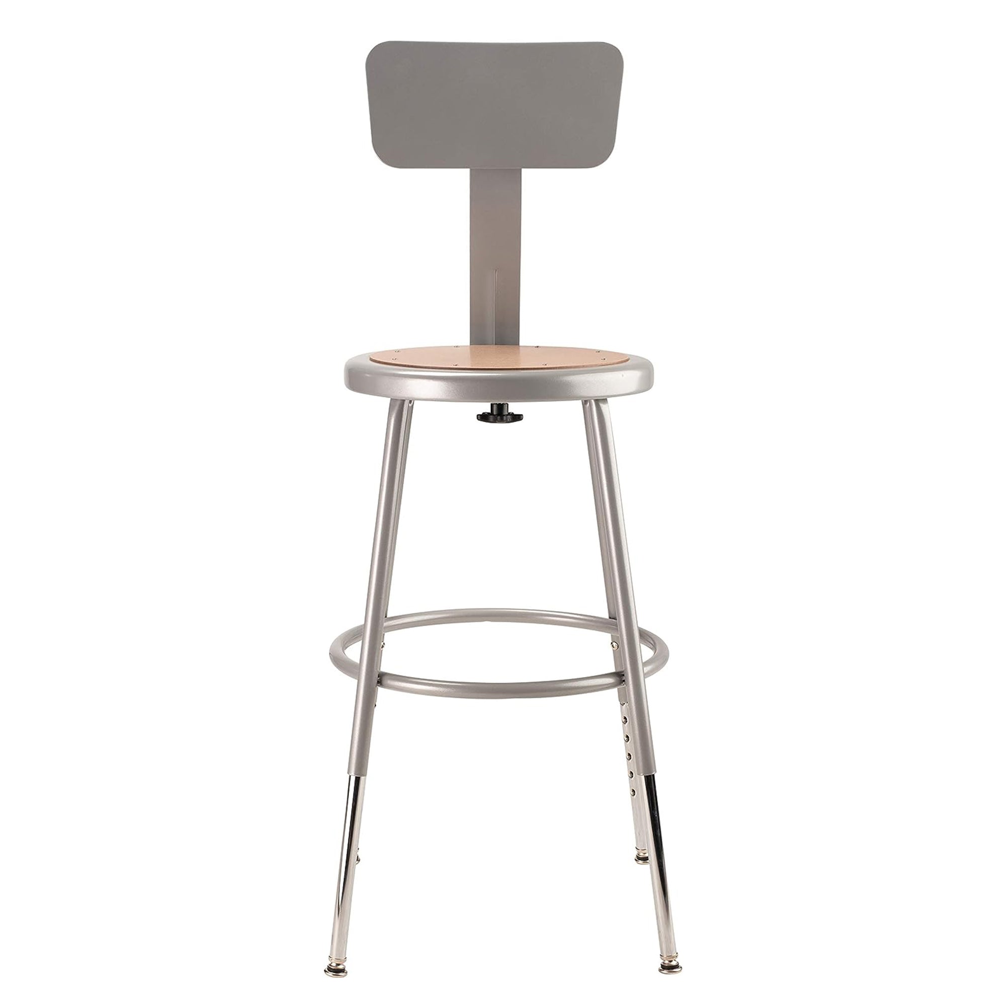 National Public Seating 18" Adjustable Stool w/Backrest, Grey (Open Box) - VMInnovations