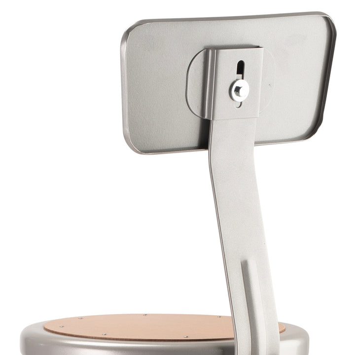 National Public Seating 6200 Series 18" Adjustable Stool w/Backrest, Grey (Used) - VMInnovations