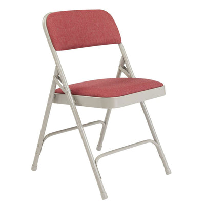 NPS 2200 Series 2" Cushion Fabric Upholstered Folding Chair, Cabernet, 4 Pack - VMInnovations