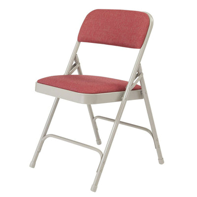 NPS 2200 Series 2" Cushion Fabric Upholstered Folding Chair, Cabernet, 4 Pack - VMInnovations