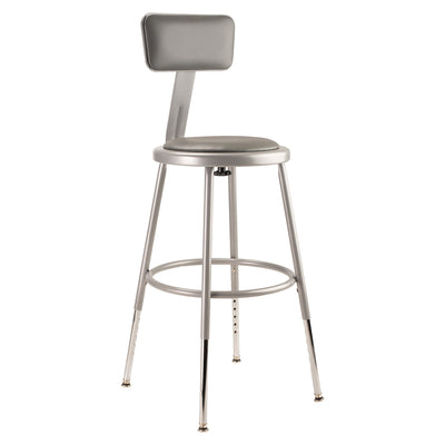 National Public Seating 18 Inch Adjustable Stool with Backrest, Grey (Used)