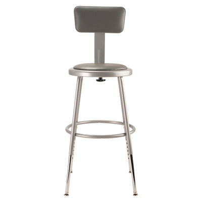 National Public Seating 18 Inch Adjustable Stool with Backrest, Grey (Used)