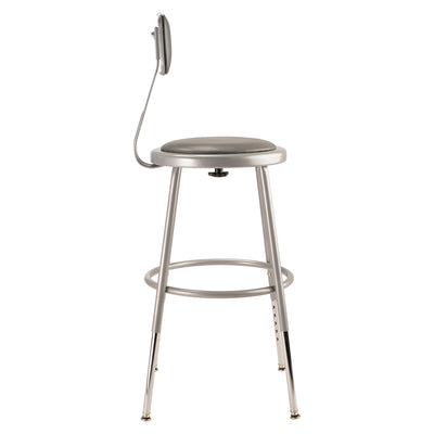 National Public Seating 18 Inch Adjustable Stool with Backrest, Grey (Used)