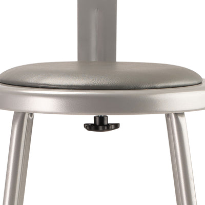 National Public Seating 18 Inch Adjustable Stool with Backrest, Grey (Used) - VMInnovations