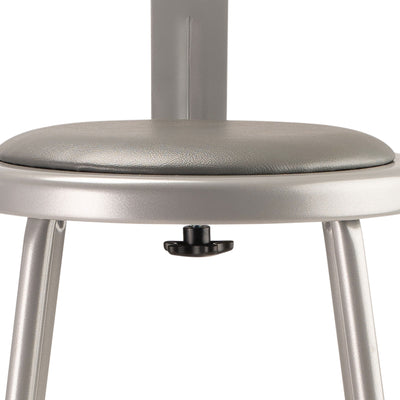 National Public Seating 18 Inch Adjustable Stool with Backrest, Grey (Used)