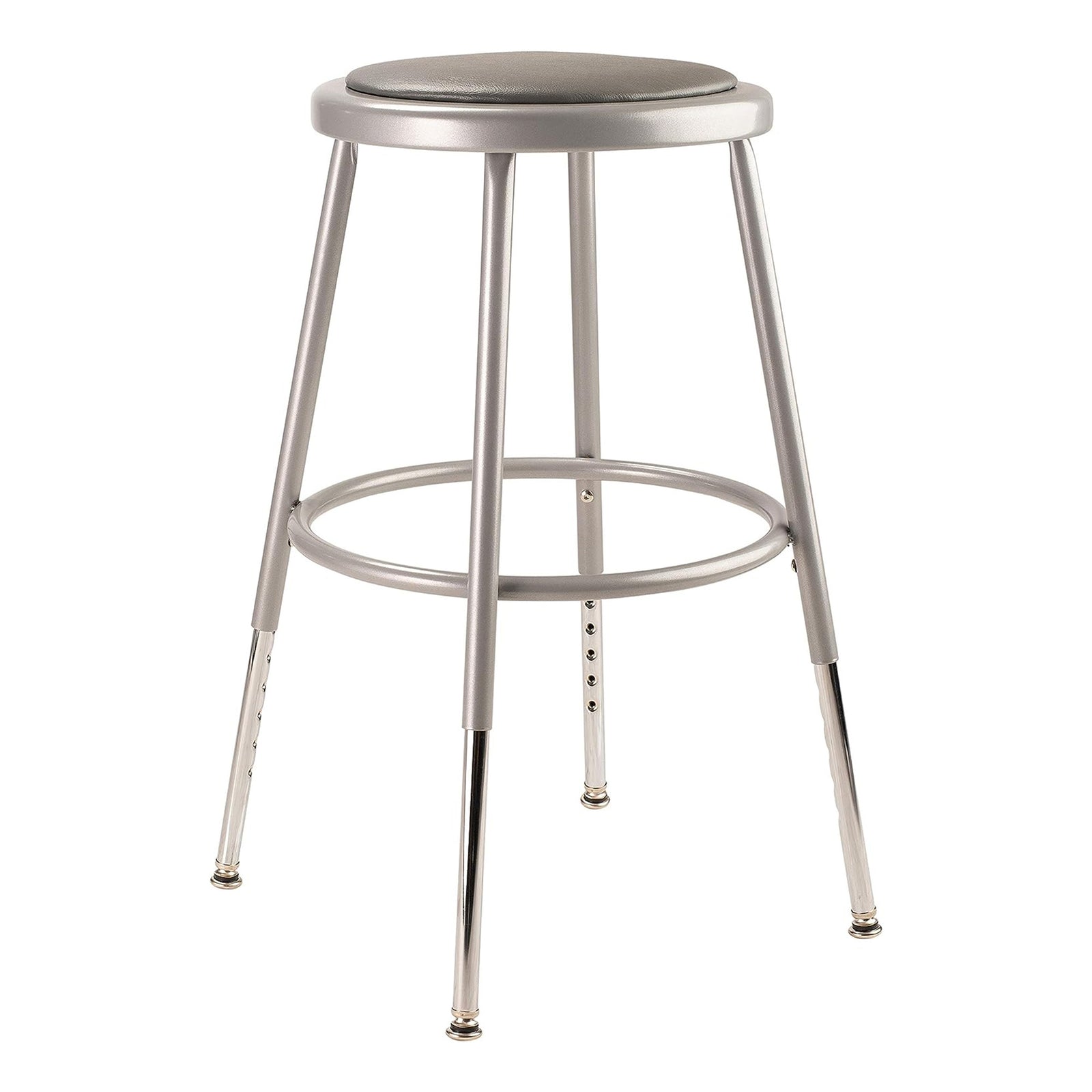 National Public Seating 6400 Series 18' Adjustable Height Steel Stool,Grey(Used) - VMInnovations