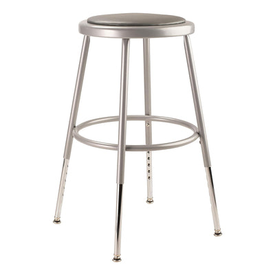 National Public Seating 6400 Series 18' Adjustable Height Steel Stool,Grey(Used)