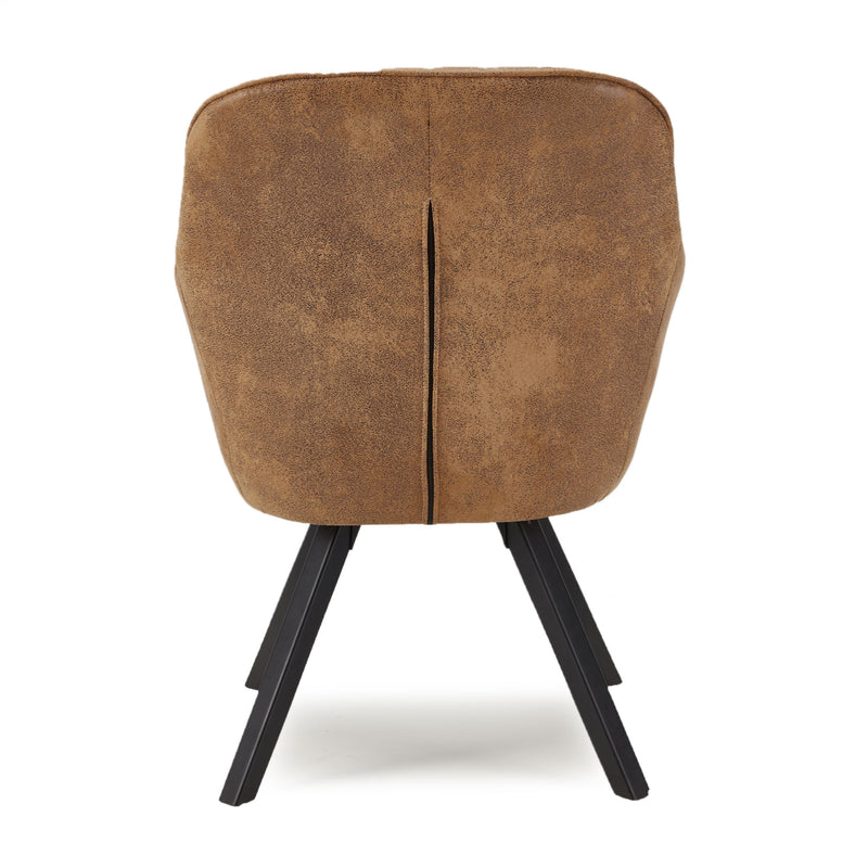 JOMEED Cushioned Swivel Armchair w/Rubberwood Legs for Brown (Open Box)