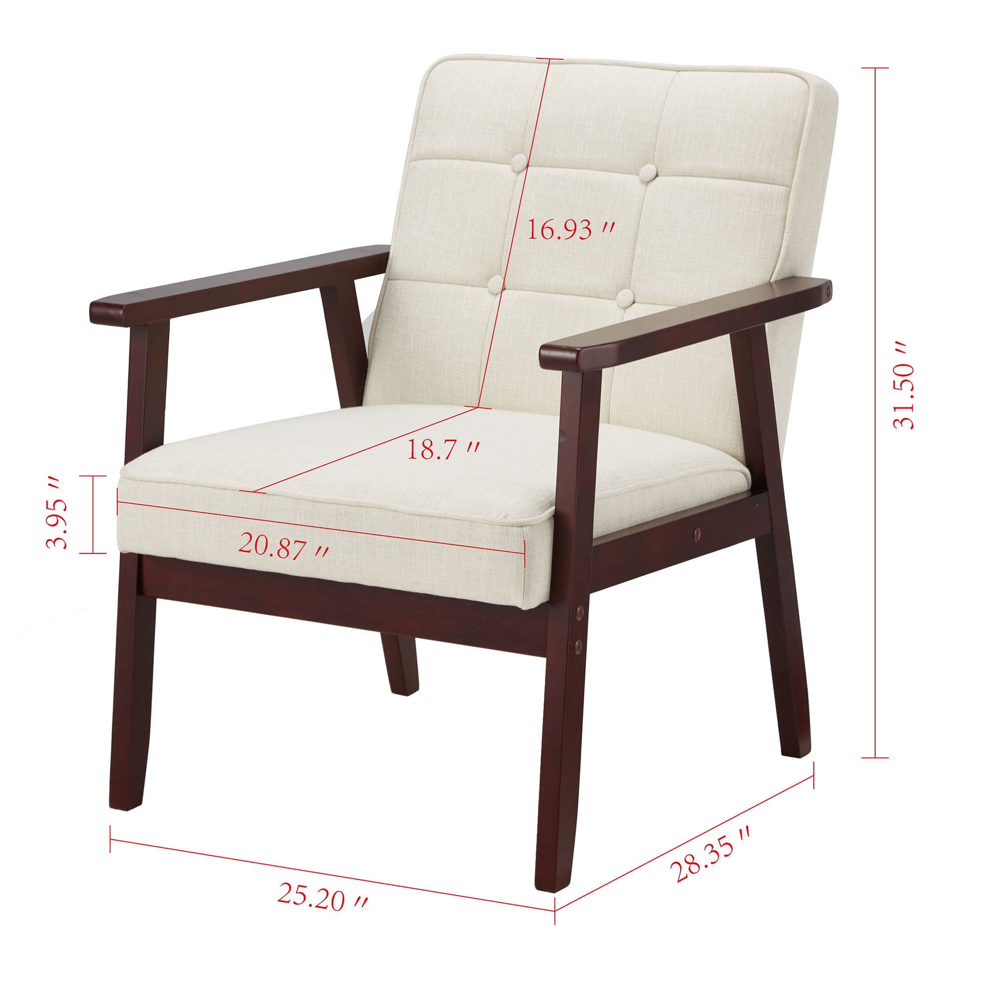 JOMEED Modern Accent Chair with Upholstered Wooden Frame and Fabric Cushion - VMInnovations