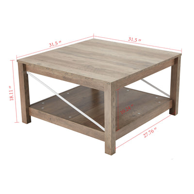 JOMEED 31.5" Square Coffee Table Modern Living Room Furniture, Beige (For Parts) - VMInnovations