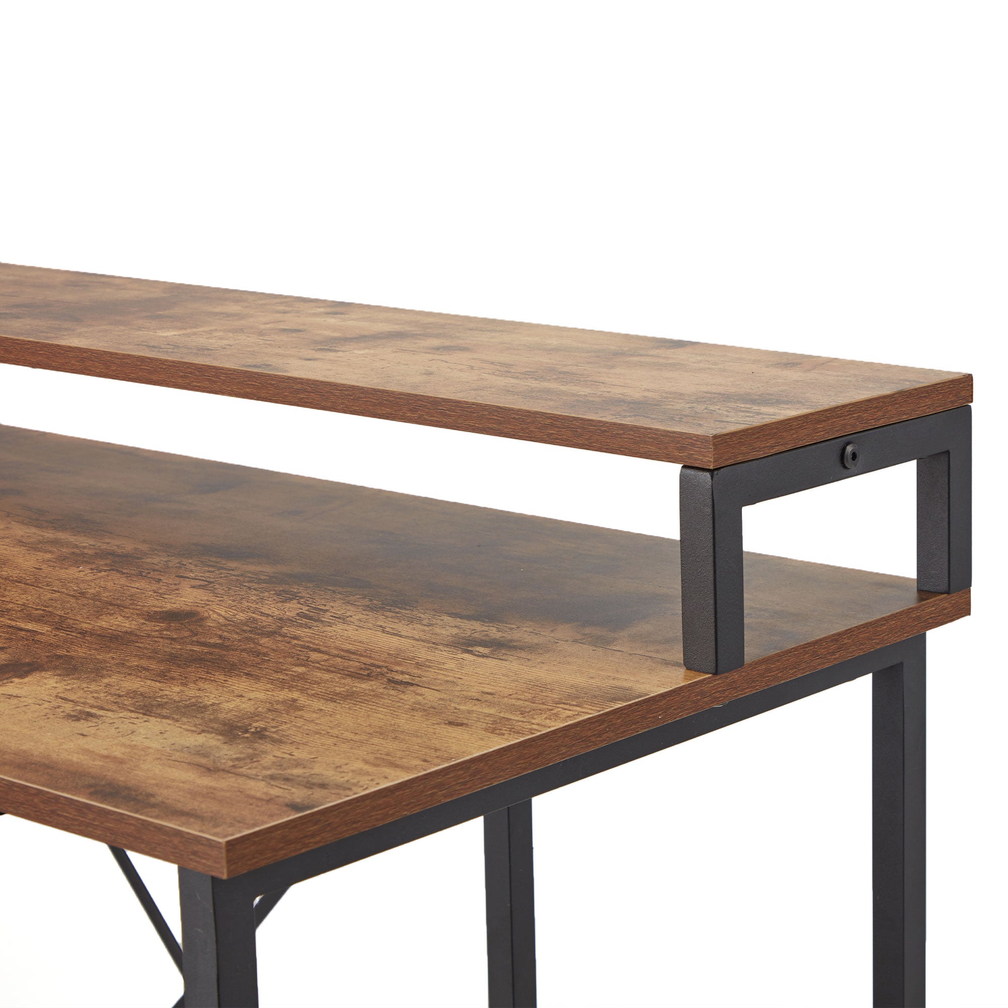 JOMEED Computer Desk w/Monitor Shelf for At-Home Office, Brown/Black (Open Box) - VMInnovations