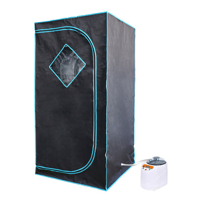 JOMEED 35 x 35 Inch Portable Zip Sauna with Chair for Home Relaxation, Black - VMInnovations