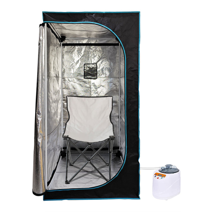 JOMEED 35 x 35 Inch Portable Zip Sauna with Chair for Home Relaxation, Black