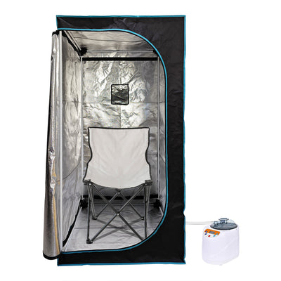 JOMEED 35 x 35 Inch Portable Zip Sauna with Chair for Home Relaxation, Black - VMInnovations