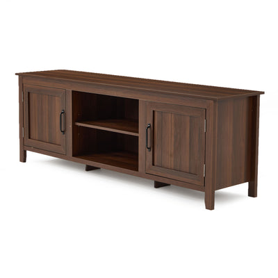 JOMEED TV Console Stand Table Storage Cabinet Media Entertainment Center, Brown