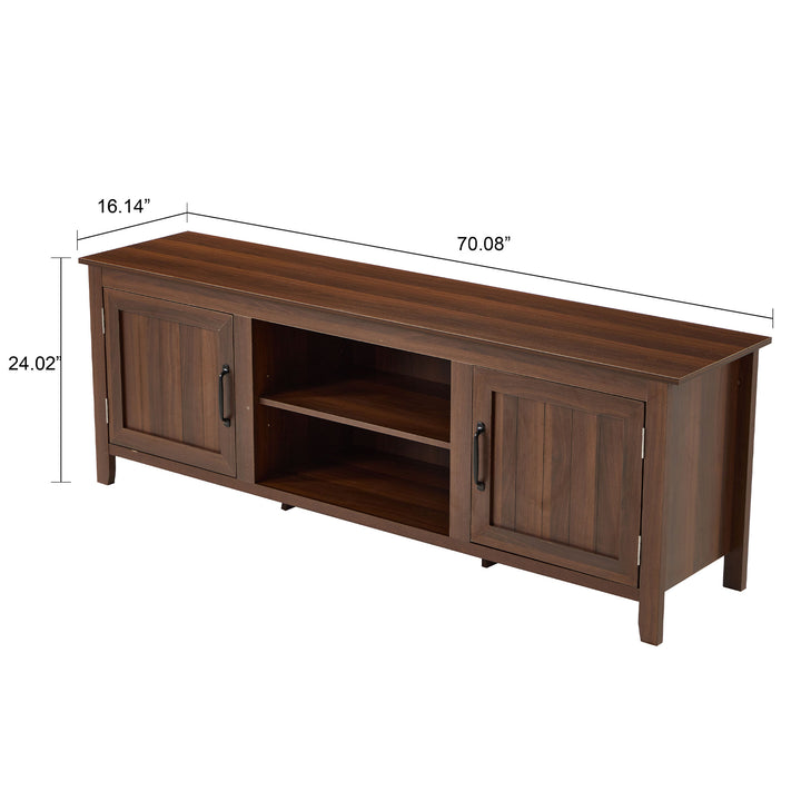 JOMEED TV Console Stand Table Storage Cabinet Media Entertainment Center, Brown