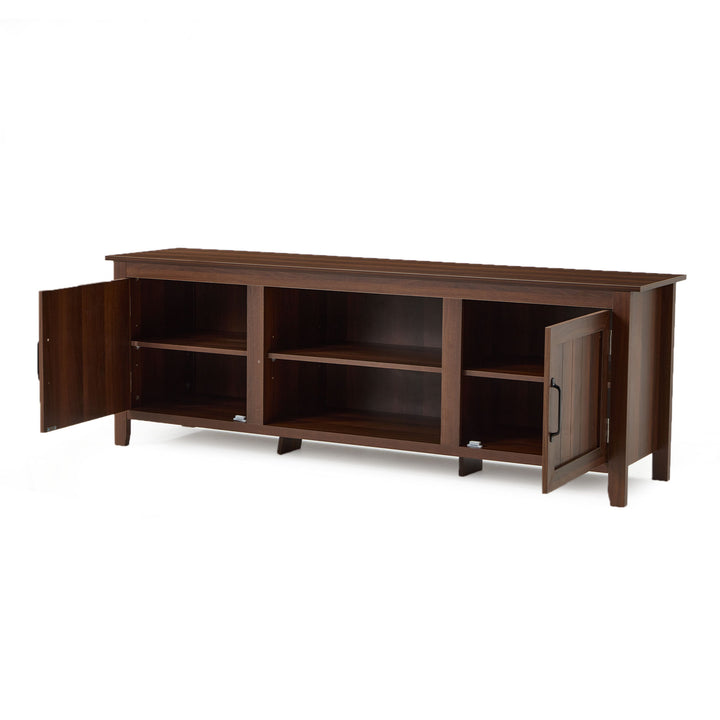 JOMEED TV Console Stand Table Storage Cabinet Media Entertainment Center, Brown