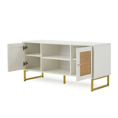 JOMEED TV Console Stand Table Cabinet Entertainment Center, White (Open Box) - VMInnovations
