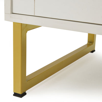 JOMEED TV Console Stand Table Cabinet Entertainment Center, White (Open Box) - VMInnovations