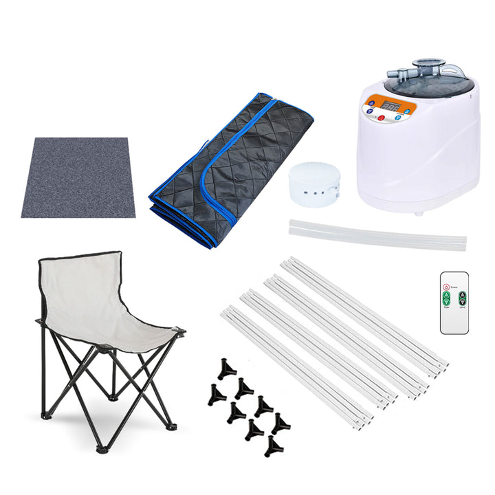 JOMEED 31 x 31 Inch Quilted Zip Sauna with Chair for Home Relaxation, Black