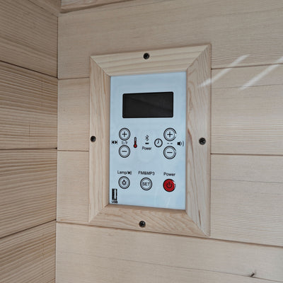 JOMEED's 6.2 Foot 2 Person Compact Home Wooden Sauna with Digital Control System - VMInnovations