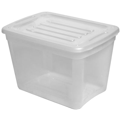 Gracious Living 10 gal Stackable Storage Container Bin w/Lid, Clear (8 Pack)