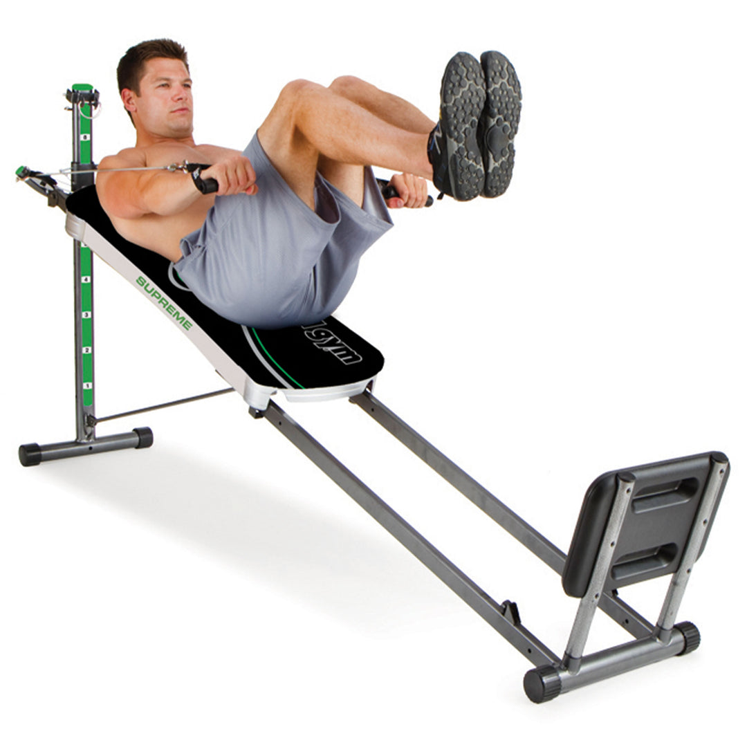 Total Gym Supreme Home Gym with Ab Crunch, Tri Grip Shaper Bars, and Squat Stand - VMInnovations