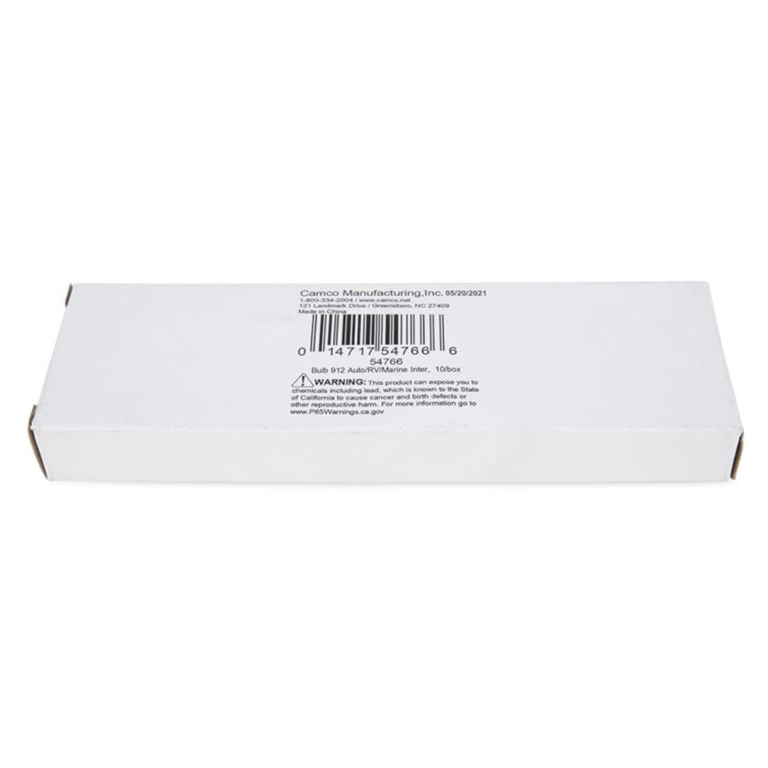 Camco Replacement 912 Interior Light Bulbs for Auto, RV, (10pk) (Open Box)