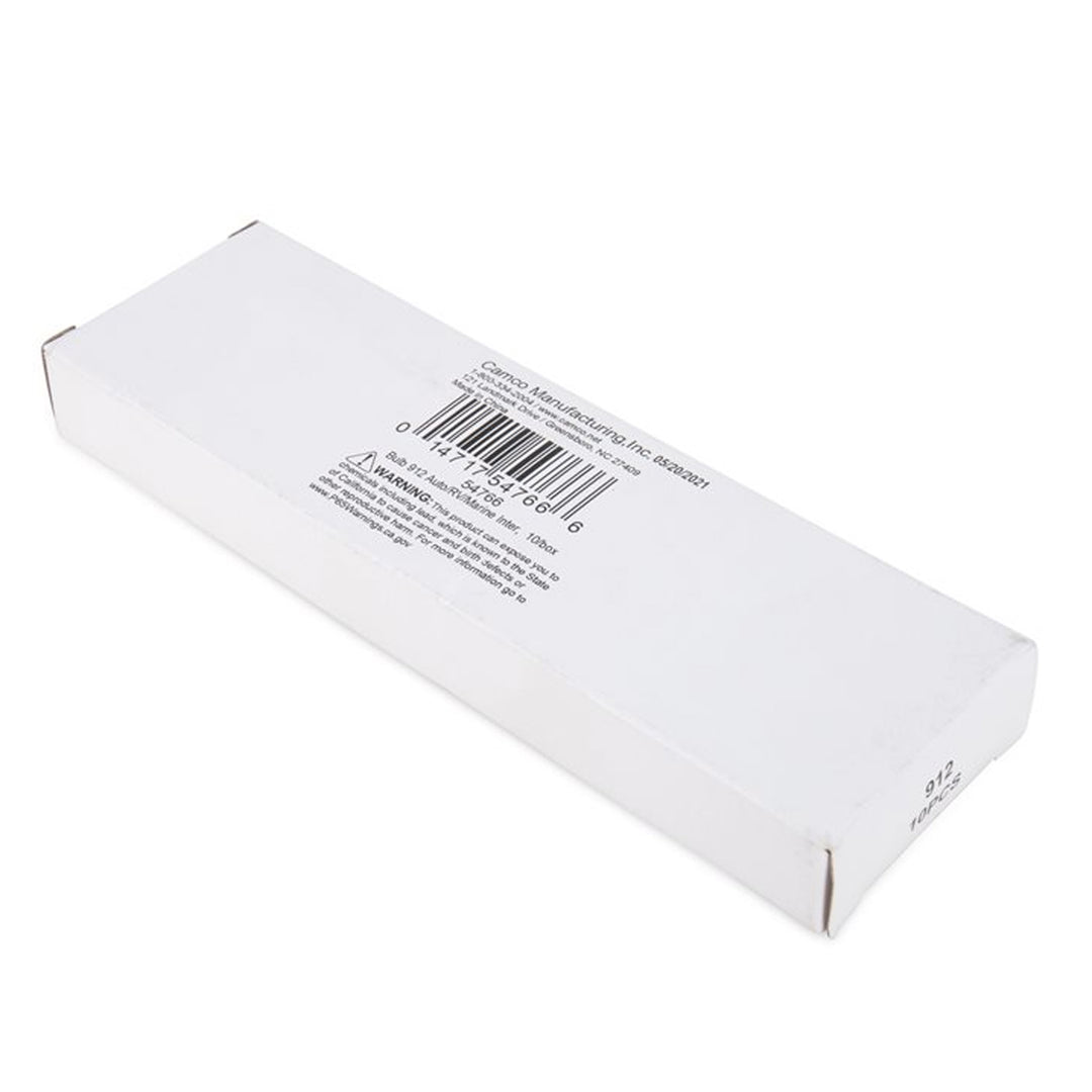 Camco Replacement 912 Interior Light Bulbs for Auto, RV, (10pk) (Open Box)
