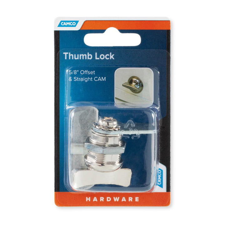 Camco 44333 Steel RV Thumb Operated Offset Cam Lock, 5/8 Inches Thick (Open Box)