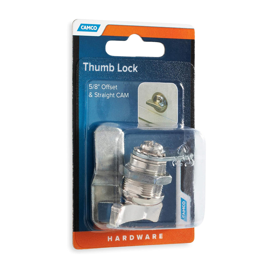 Camco 44333 Steel RV Thumb Operated Offset Cam Lock, 5/8 Inches Thick (Open Box)