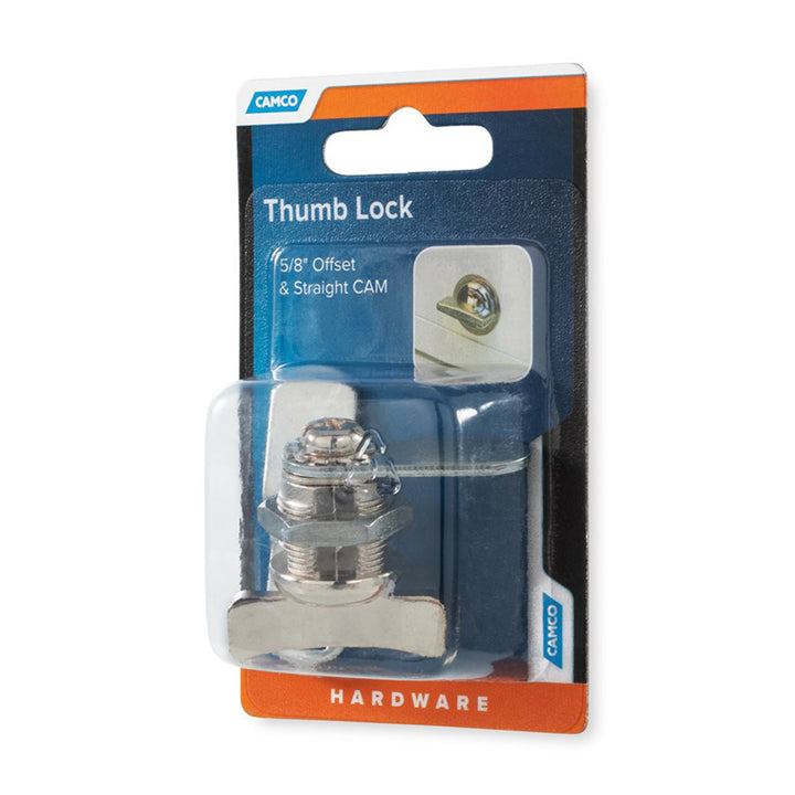 Camco 44333 Steel RV Thumb Operated Offset Cam Lock, 5/8 Inches Thick (Open Box)