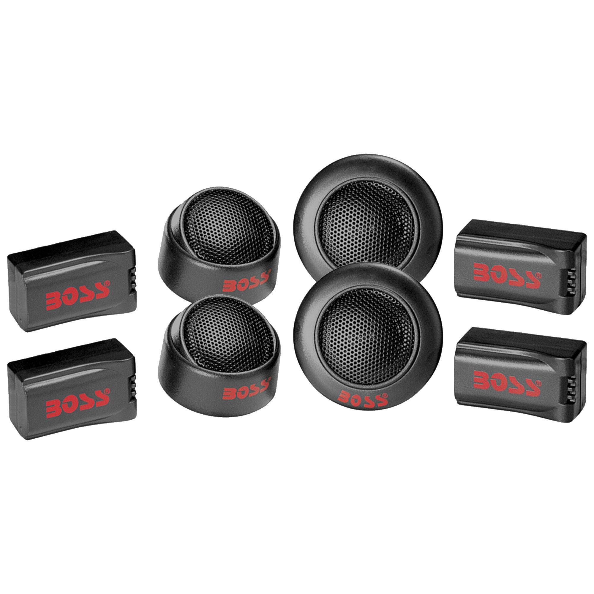 BOSS TW-15 500W 1" Micro Dome Car Audio Tweeters + External Crossovers, 2 Pack