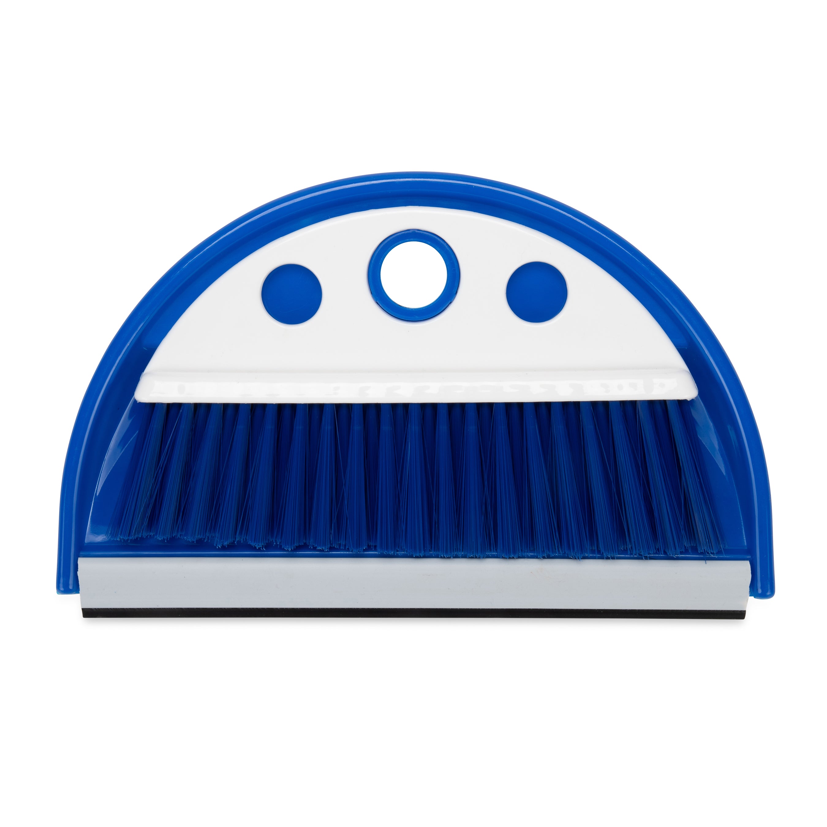Camco Lightweight Portable Travel Dust Pan & Whisk Broom with Hanger Hole, Blue - VMInnovations
