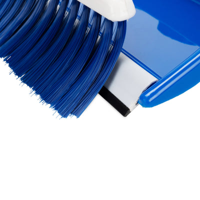 Camco Lightweight Portable Travel Dust Pan & Whisk Broom with Hanger Hole, Blue