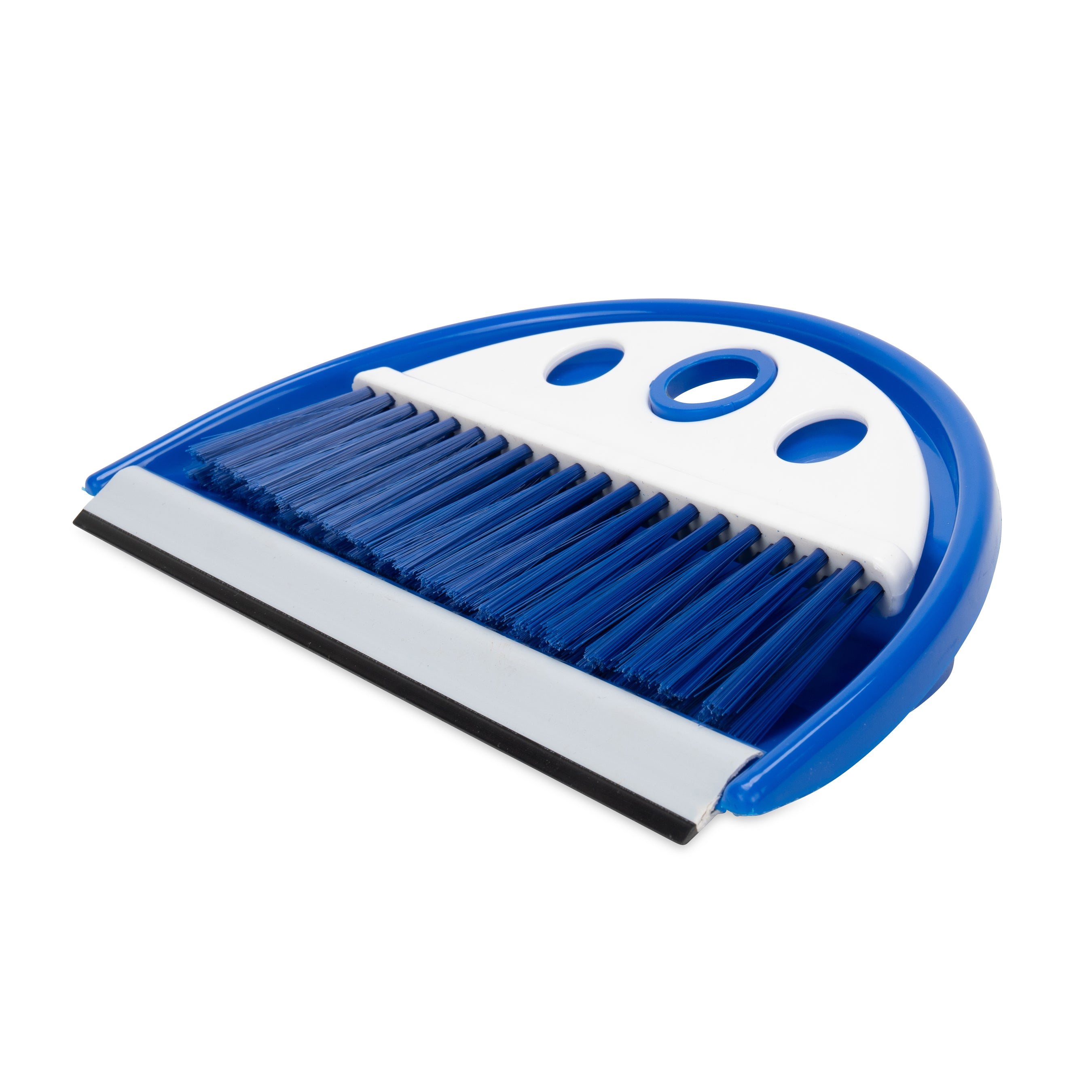 Camco Lightweight Portable Travel Dust Pan & Whisk Broom with Hanger Hole, Blue - VMInnovations