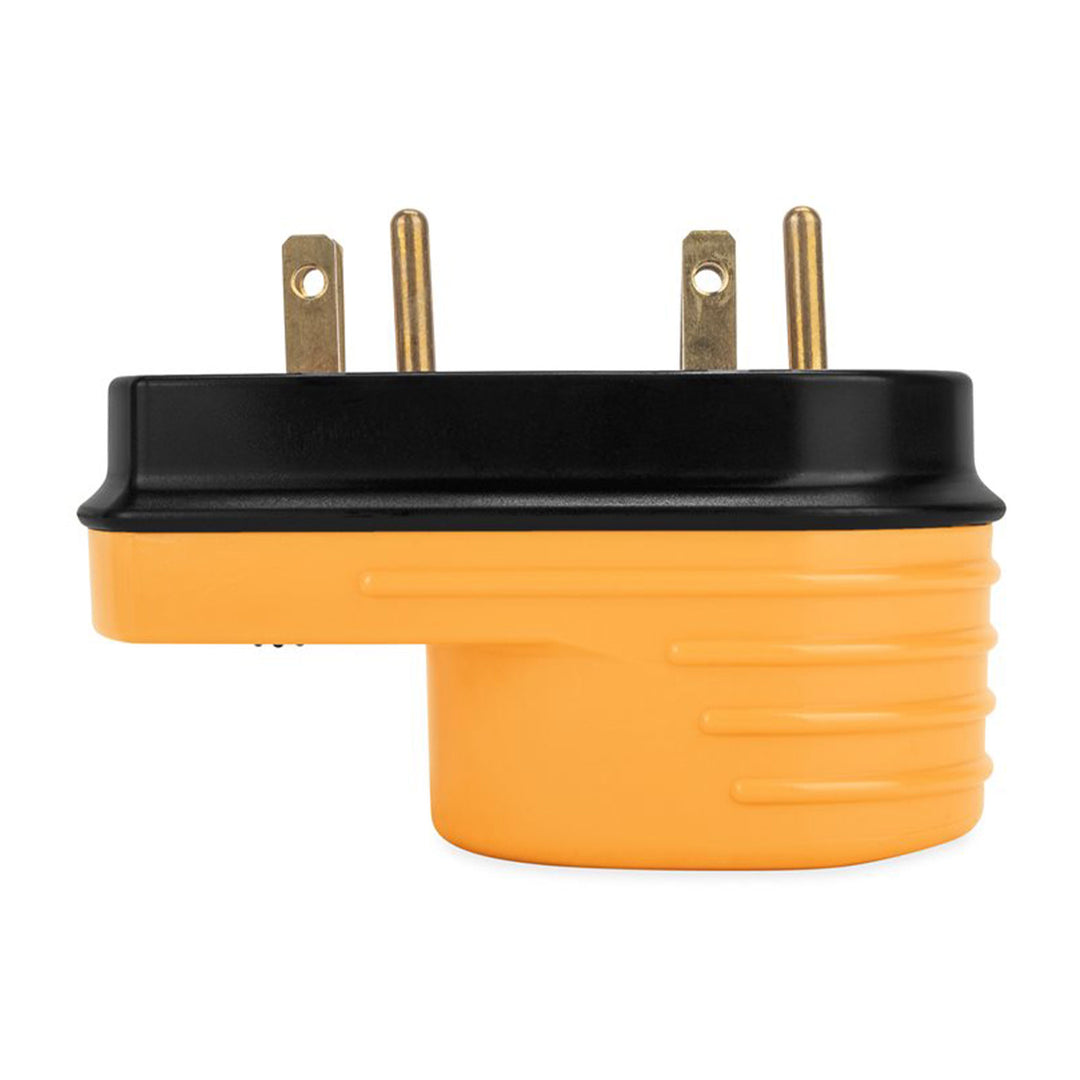 Camco 55225 Power Grip RV 125 Volt Two Plug 15 Amp to Single 30 Amp Adapter