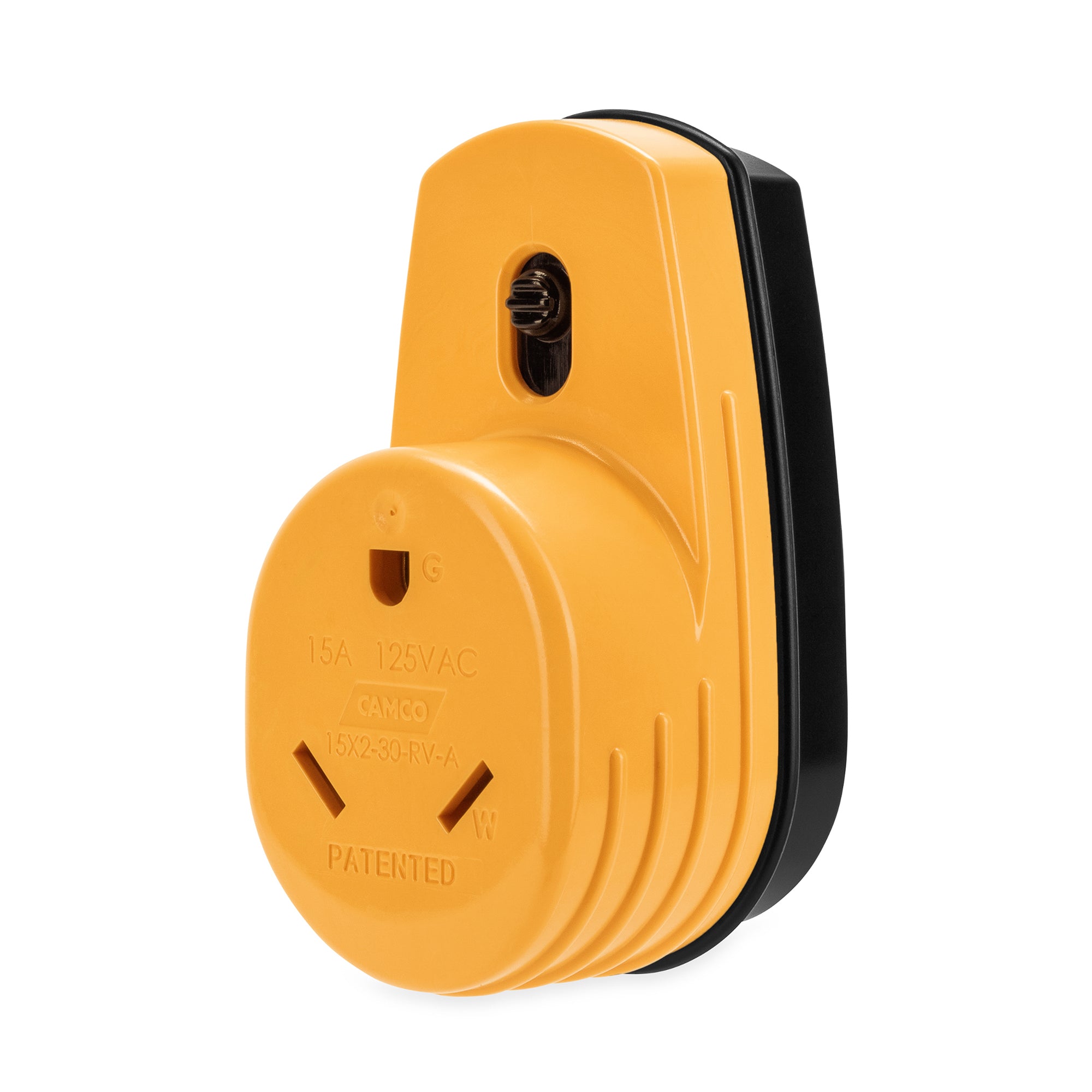 Camco 55225 Power Grip RV 125V Two Plug 15 Amp to Single 30 Amp Adapter (Used) - VMInnovations