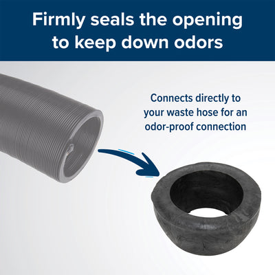 Camco 39312 4 x 3 Inch RV Sewer Hose Rubber Donut Seal for Sewer Inlets, Black - VMInnovations