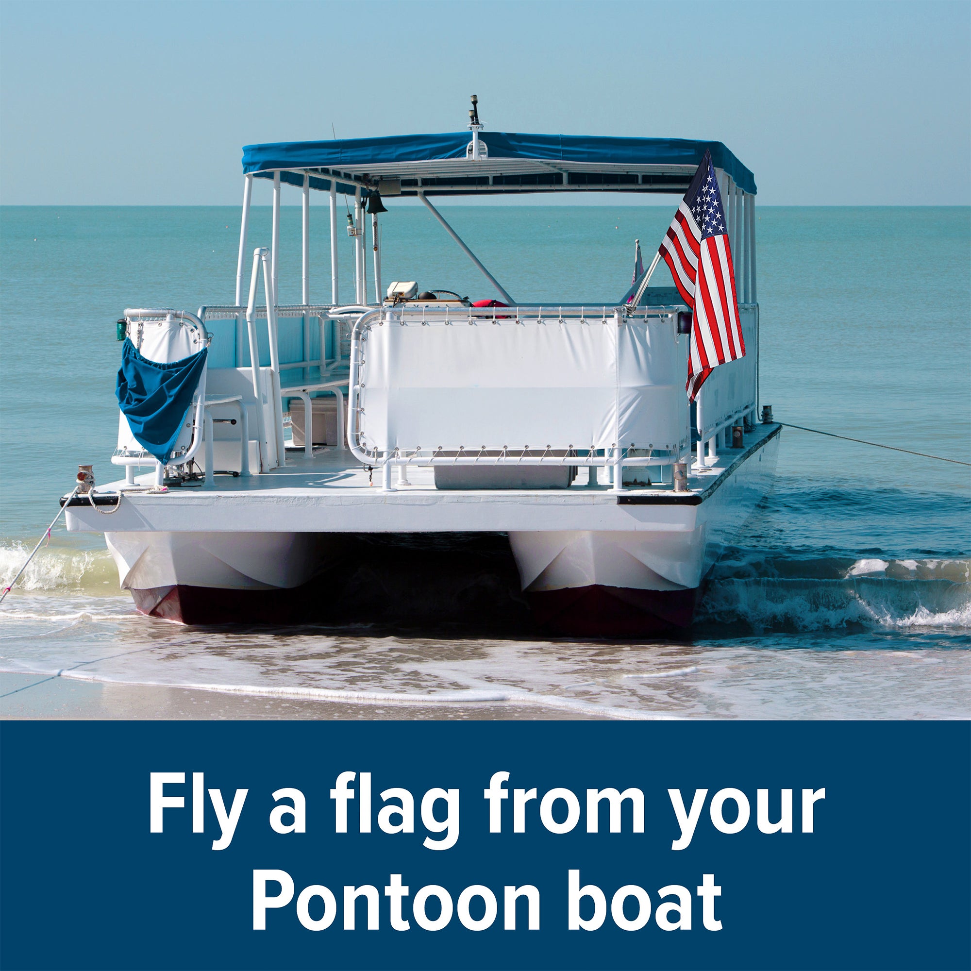 Camco Pontoon Boat Flagpole w/Screws & Mounted Hardware,Brushed Nickel(Open Box) - VMInnovations