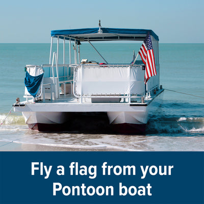 Camco Pontoon Boat Flagpole w/Screws & Mounted Hardware,Brushed Nickel(Open Box) - VMInnovations