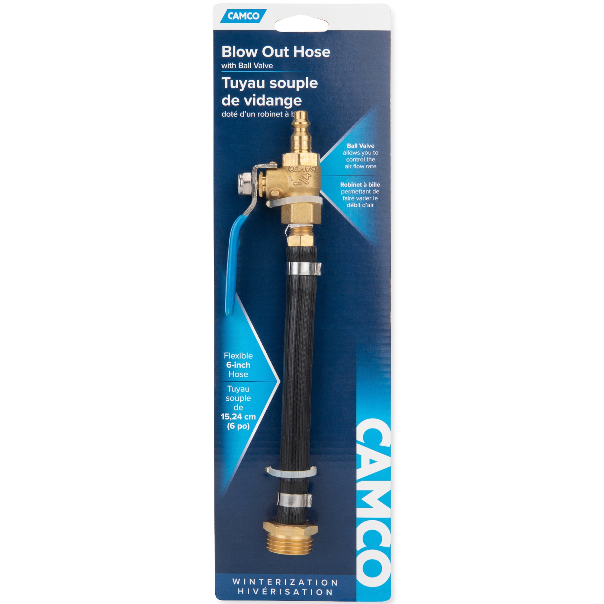 Camco 36170 RV Fresh Water Blow Out Hose Kit with Ball Valve and Brass Fittings - VMInnovations