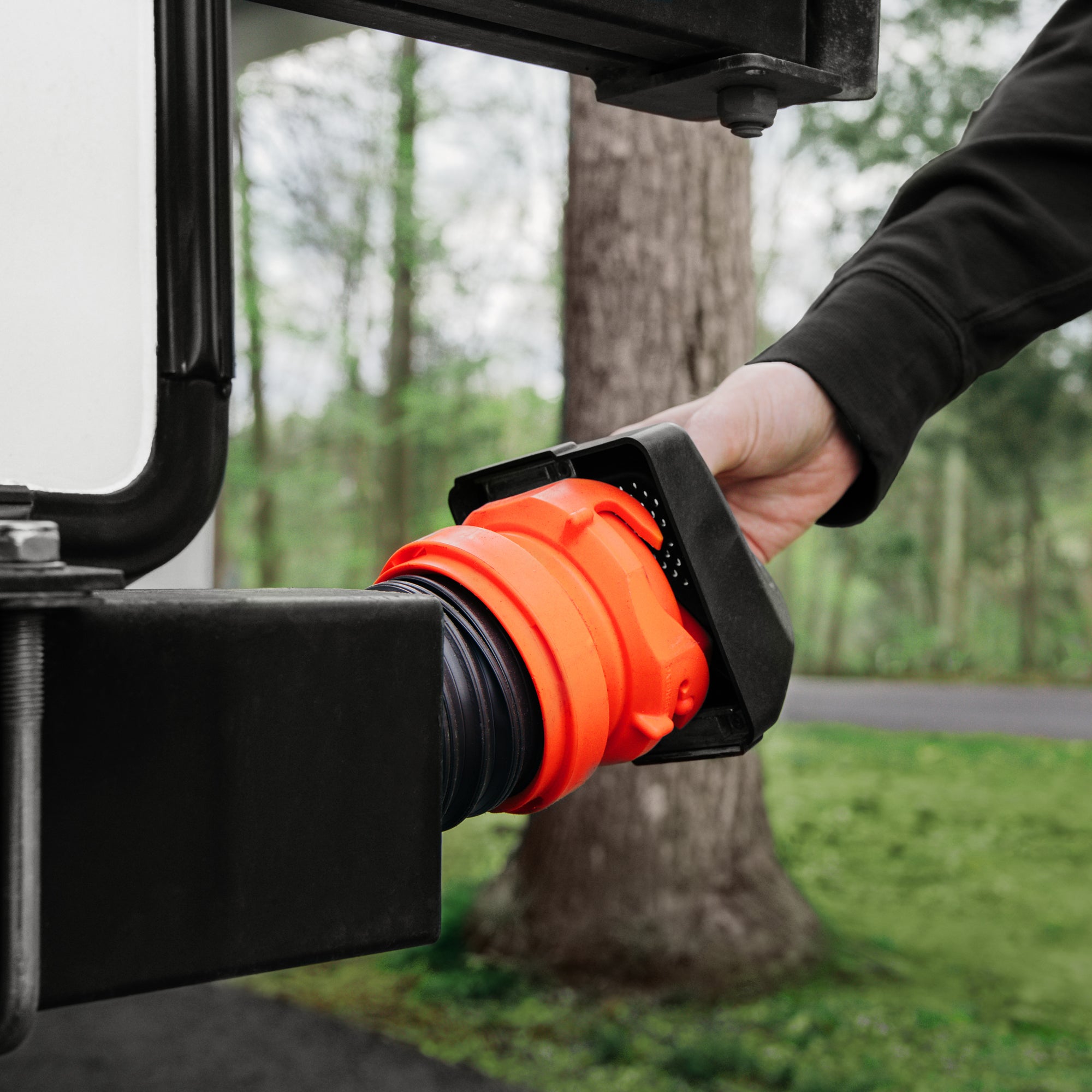 Camco 40310 Plastic Magnetic Vented RV Bumper Cap Set with Insect Screen, Black - VMInnovations