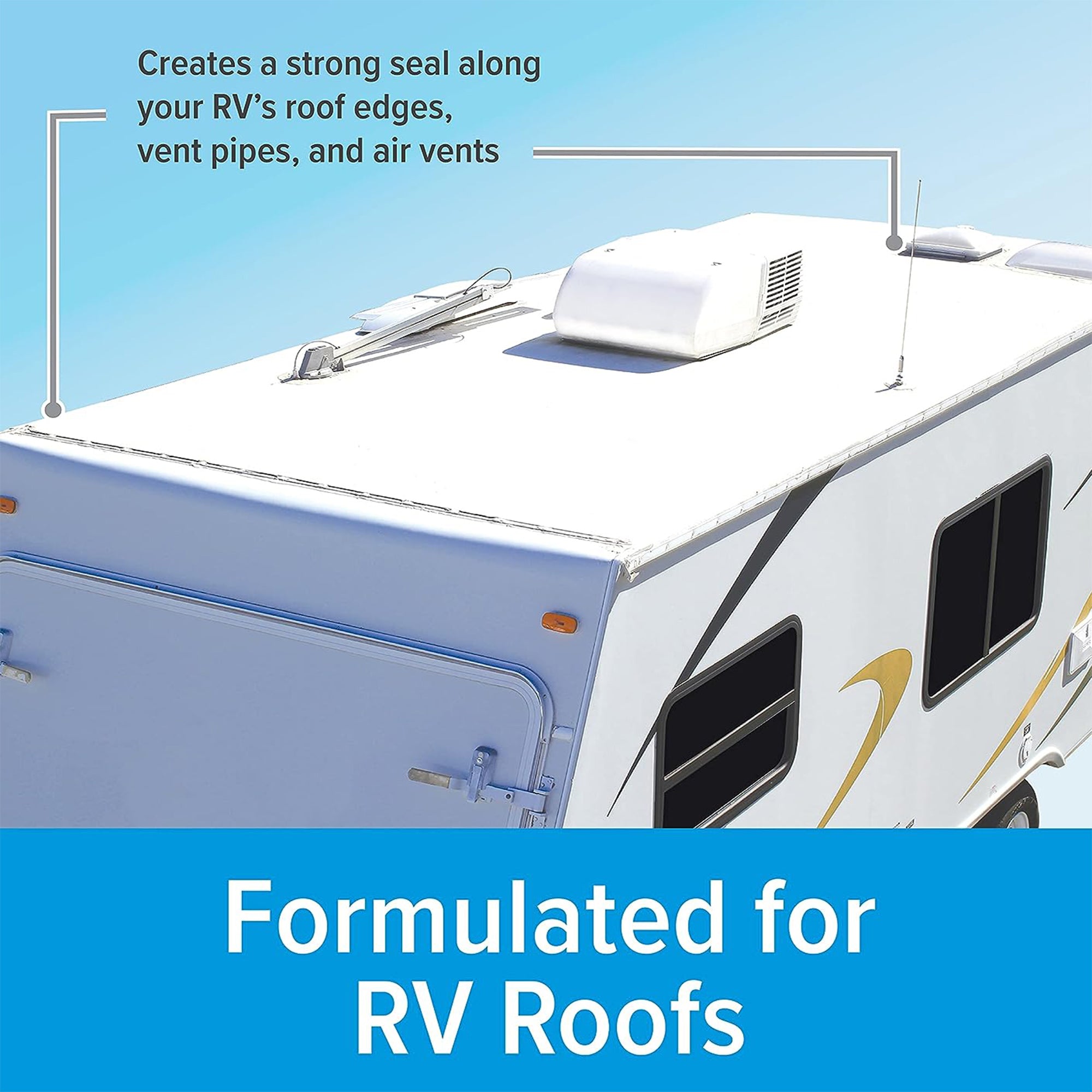 Camco Pro Tec RV Roof 10.1 Fluid Ounce Self Leveling Roof Edge and Vent Sealant - VMInnovations