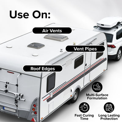 Camco Pro Tec RV Roof 10.1 Fluid Ounce Self Leveling Roof Edge and Vent Sealant - VMInnovations
