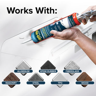 Camco Pro Tec RV Roof 10.1 Fluid Ounce Self Leveling Roof Edge and Vent Sealant - VMInnovations